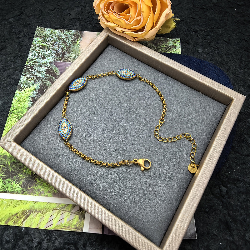 Cross-Border Hot Selling Evil Eye Bracelet for Women European and American Fashion Devil Eye Bracelet Simple Niche Design Accessories