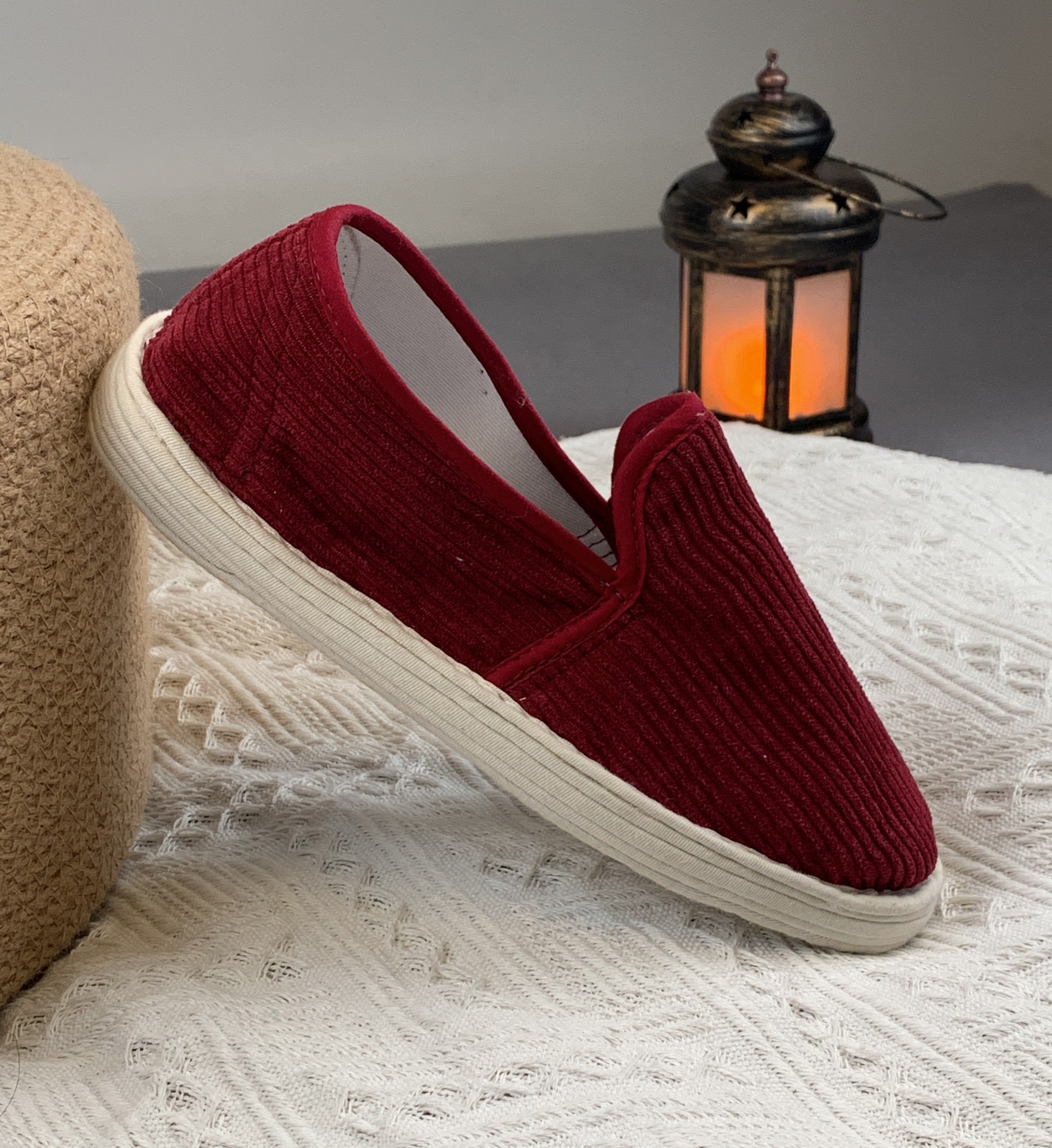 [Red] Solid color corduroy