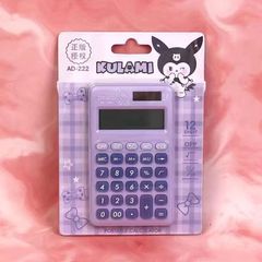 Genuine Kuromi Solar Calculator Large Cute Portable 12-bit Computer for Primary School Students in Junior High Schools