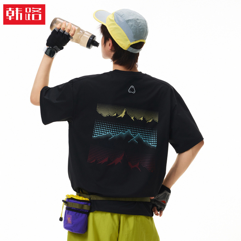 Cooling and breathable sports short-sleeve summer style regular shoulder BOX casual T-shirt with polka dot print for outdoor use Cooling and breathable sports short-sleeve summer style regular shoulder BOX casual T-shirt with polka dot print for outdoor use