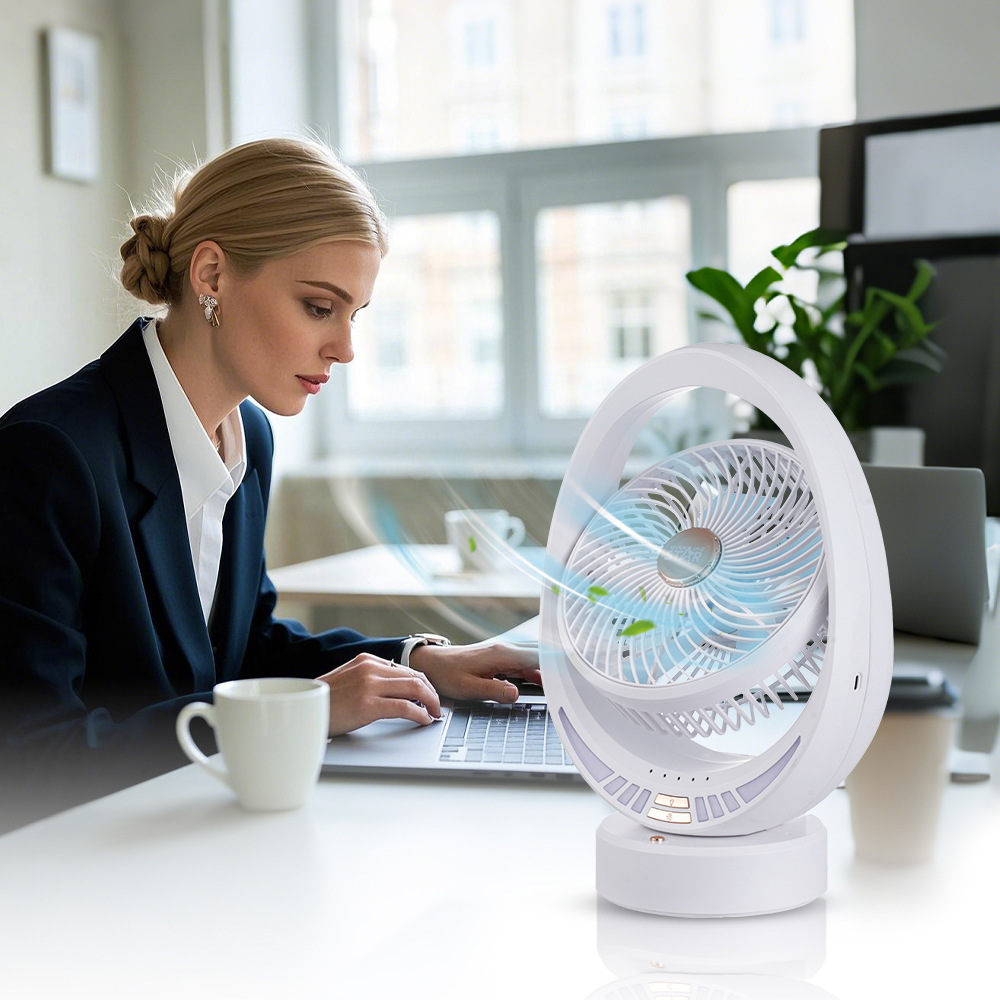 Winningstar comercio exterior pequeño de 8 pulgadas, fácil de transportar, TYPE-C, interfaz USB, ventilador eléctrico, ventilador de mesa recargable