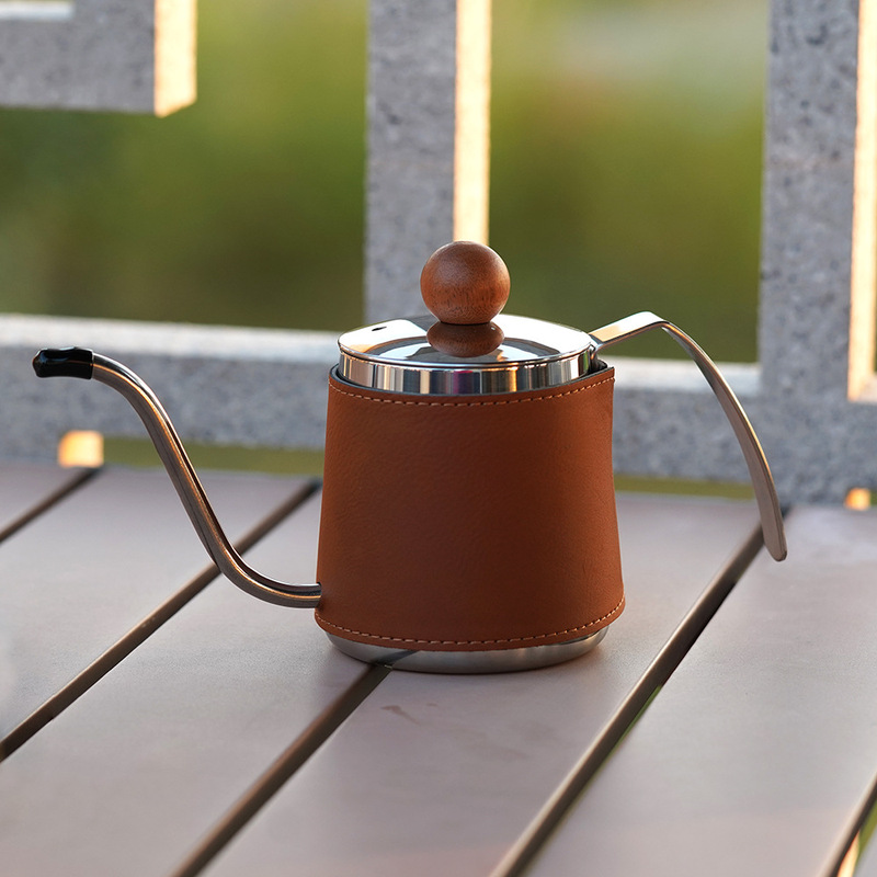 Hand-Pour Kettle for Outdoor Camping, Small Mini Portable Coffee Pot with Long Spout and Narrow Mouth, Stainless Steel Hanging Ear Coffee Water Kettle