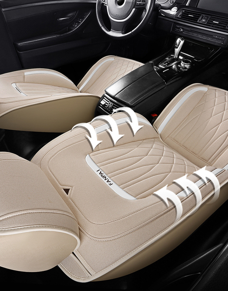 Cross-Border Linen Breathable Car Seat Cover Cushion Universal Four-Season Full-Cover Seat Cover Cushion Comfortable Rear Seat