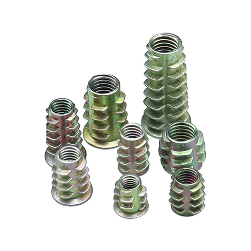Diswe wholesale furniture hardware accessories zinc alloy internal and external teeth embedded iron stab nut trapezoidal nut