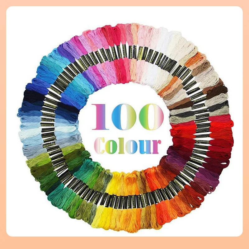 ✅Нитки для вышивания в наличии крестиковая нить 50 цветов 100 цветов 150 цветов 6 нитей 8 метров ручная ткань DIY красочная ниточная нить