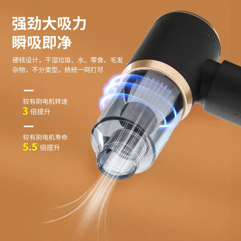 跨境车载吸尘器两用车载家用便携式小型无线充电手持大吸力吹尘器