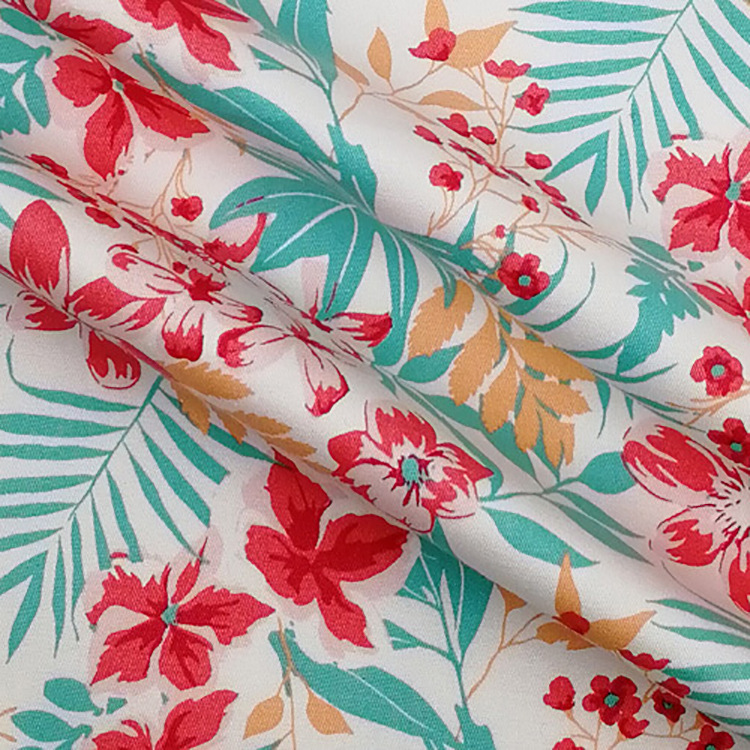 Bajo MOQ impresión floral 98% algodón 2% tela spandex