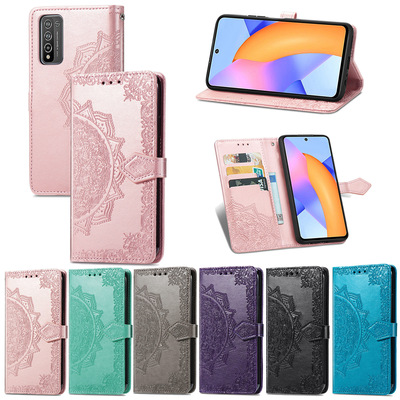 适用荣耀10X lite手机壳30pro插卡翻盖钱包疯马纹华为 9s保护套