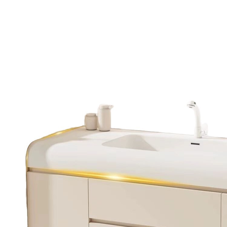 コーリアンの新しいオールインワンクリーム洗面台、手洗い、肌に優しい洗面台、バスルームキャビネット組み合わせ洗面台、バスルーム|undefined