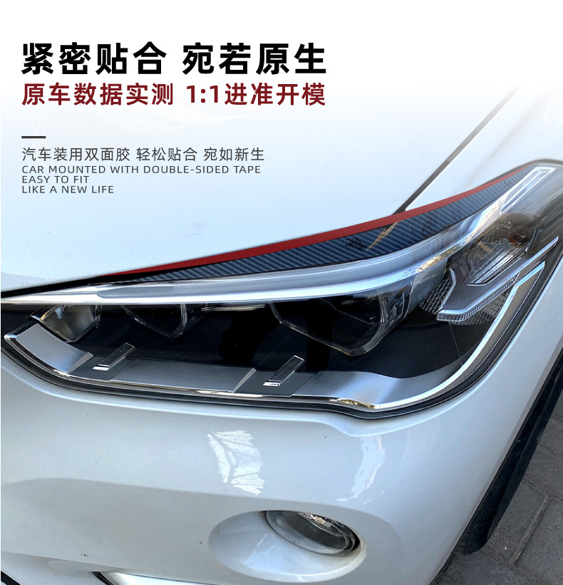 Suitable for Bmw X1 F48 2015+ Headlight Eyebrow Stickers, Cross-Border Car Exterior Modification Accessories