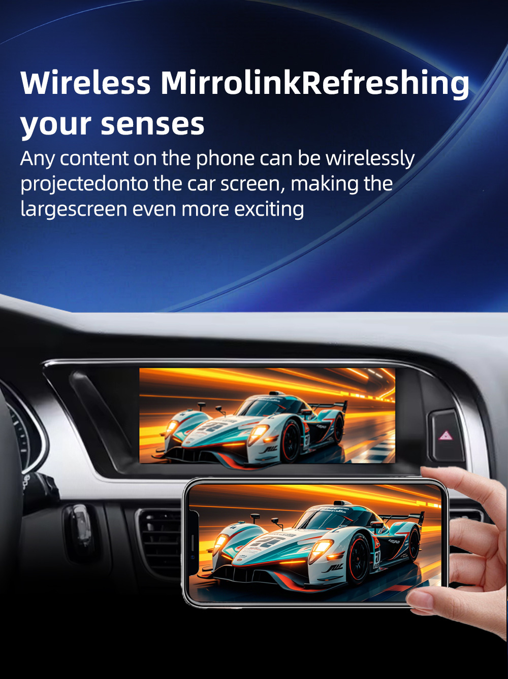 Car navigation central control screen suitable for Audi A4 RS4 B8 B8.5 8K Android reversing camera multimedia playback