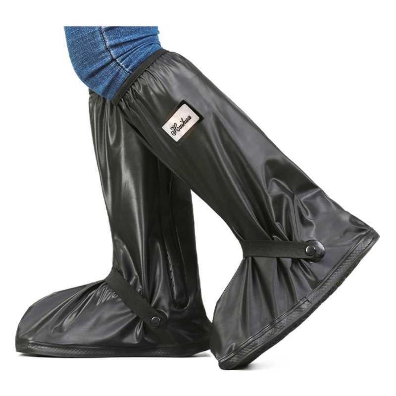 Spot PVC Rainproof Shoe Cover Wholesale Non-slip Adult High Tube Rain Shoe Cover Outer Wear Water Shoe Rain Boots Sand-proof Shoe Cover