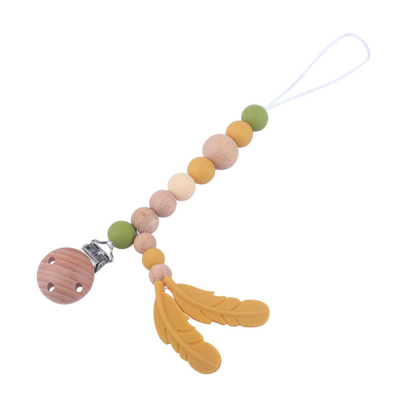 Suministros para bebés clip de chupete de haya chupete de silicona para bebé cadena anti-caída Amazon AliExpress nuevo