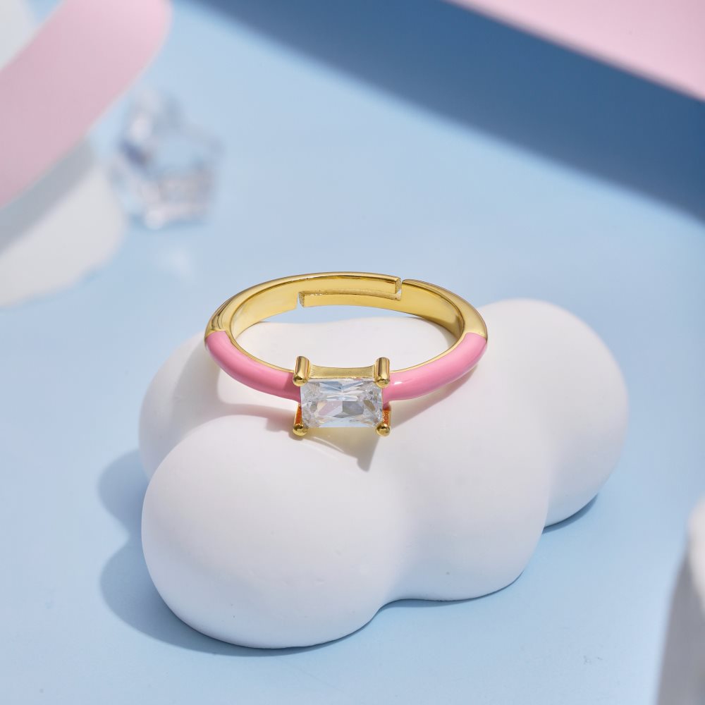 Fashion Geometric Sterling Silver Plating Zircon Open Ring 1 Piece