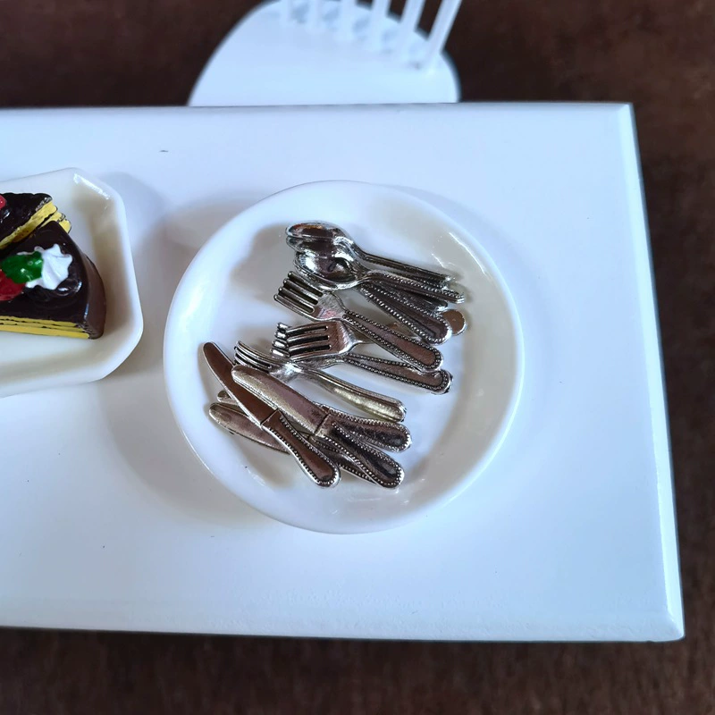 Кукольный домик Мини аксессуары миниатюрная еда и игровой нож вилка ложка посуда ob11 солдат ручной работы аксессуары для сцен