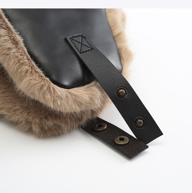 Gorro lei feng de couro para inverno com proteção de orelhas_voghion.com