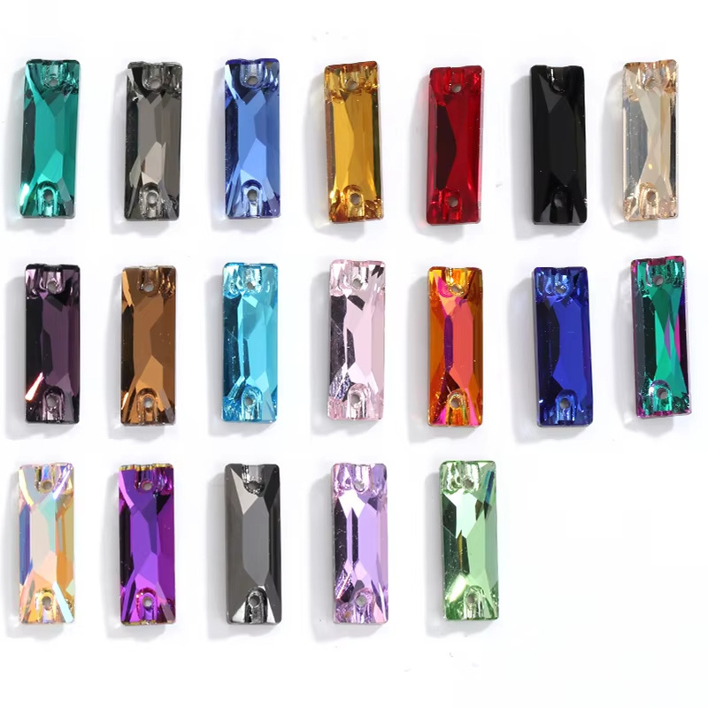 Straight strip K9 glass hand sewing drill double hole DIY beauty clothing rhinestone shaped jewelry accessories factory wholesale Straight strip K9 glass hand sewing drill double hole DIY beauty clothing rhinestone shaped jewelry accessories factory wholesale