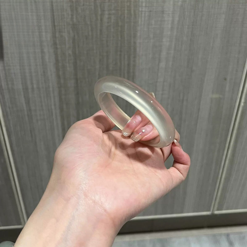 正宗纯天然高冰正品货真玉白月光手镯玉髓猫眼冰种冰透玉手惜洛|undefined
