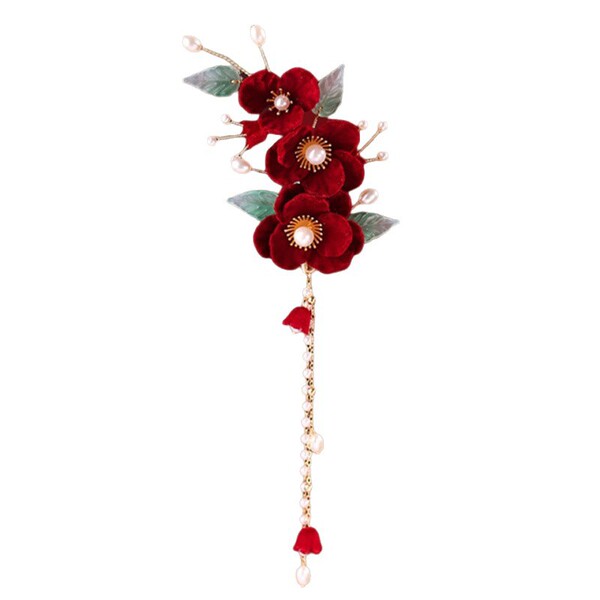 Red velvet Chinese hairpin