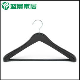 豪华木衣架酒店木衣架木质衣架黑色宽肩衣架防滑无痕厂家可印LOGO