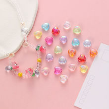彩色爱心塑料串珠散珠彩珠创意手工diy手链项链耳环饰品材料配件
