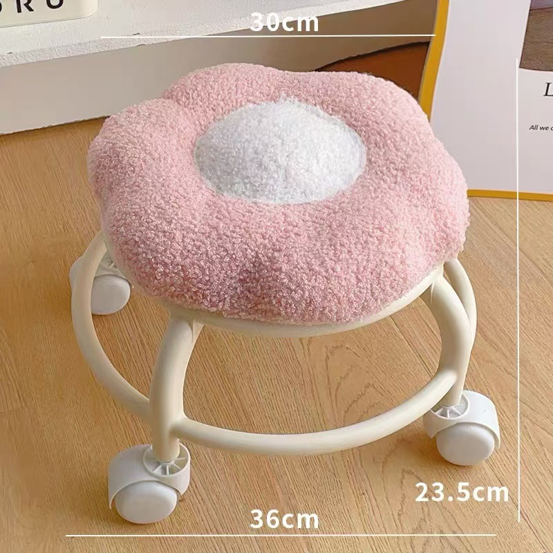 핑크 플라워 스툴 [PP 베이스 + 등받이 없음]