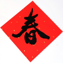 2024新款万年红工艺铜版纸印刷春字 福字 小福字批发 对联
