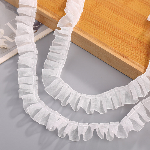 2.5cm white pleated chiffon pleated lace with DIY skirt dress accessories accessories lace wholesale