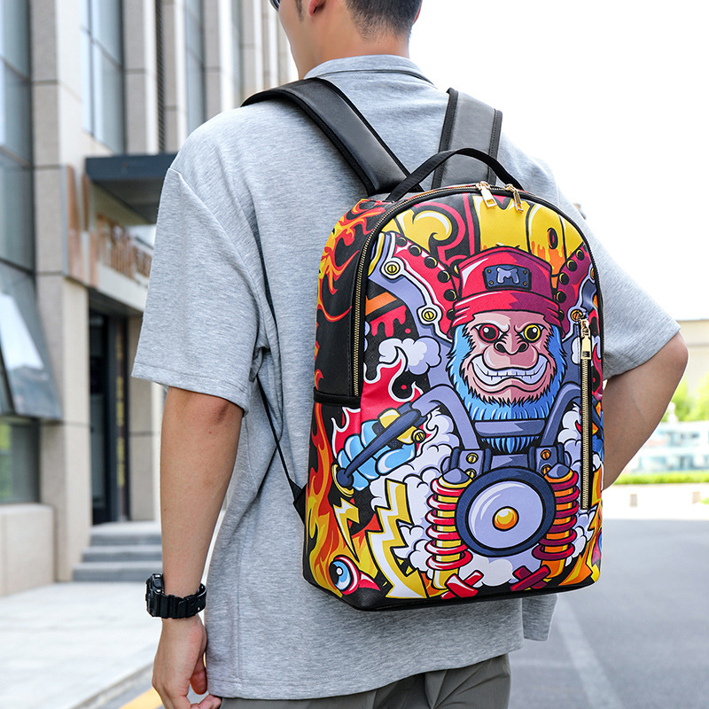 Nuevo estilo transfronterizo de dibujos animados casual estudiante mochila escolar impresión de moda gran capacidad animación tendencia mochila estilo extranjero