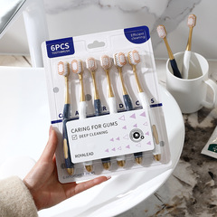 Soft-bristle high-end adult family pack household use couple's Sam's style wide head ultra-fine bristle toothbrush factory wholesale