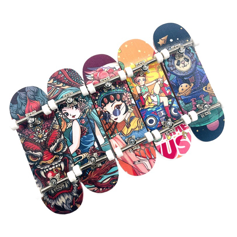 Finger Skateboard Cross-Border New Product Sports Children's Toy DIY Professional-Grade Five-Layer Maple Double-Curved Fingertip Skateboard