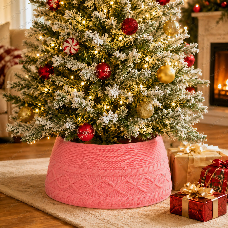 Navidad transfronteriza de punto falda de árbol abrazadera de cinturón ajustable decoración del árbol de Navidad decoración del árbol