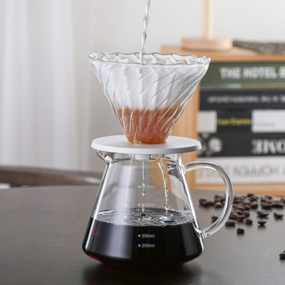 Factory in stock borosilicate glass coffee pot suit coffee set share pot coffee filter cup filter
