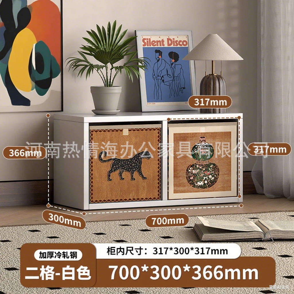 *steel formaldehyde-free*horizontal panel [no back panel] 2-compartment cabinet white single cabinet