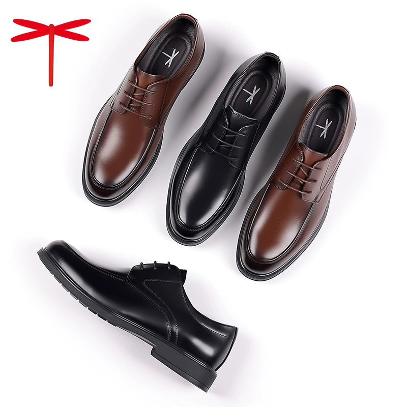 Мужская коричневая кожаная обувь мужская кожаная бизнес-обувь повседневная обувь мужская четыре сезона новая мягкая подошва кожаная обувь