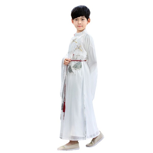 Chinese ancient children master tang suit Chinese wind Chinese Hanfu  costume clothing collar robes