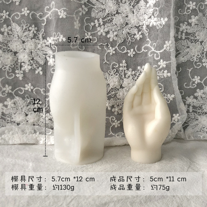 Dedo vela de silicona molde DIY dedo medio Bier gesto aromaterapia yeso decoración candelabro herramienta abrasiva