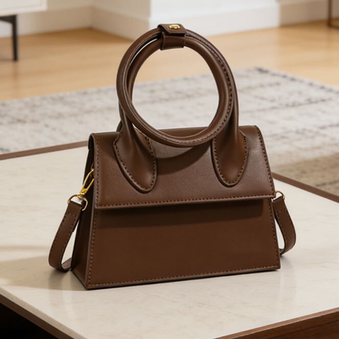 Mini Genuine Leather Chain Crossbody Bag Handbag Curly Circle Bag Jacquemus Shoulder Handbag Cross-Border