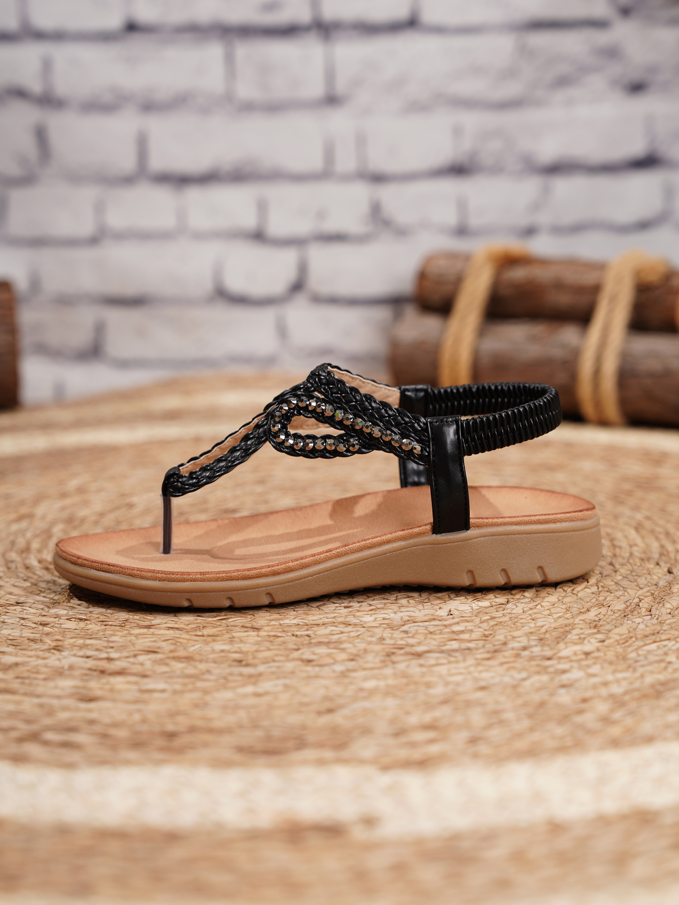 Böhmische Damen Sandalen Mit Strasssteinen Für Den Sommer Strand_voghion.com