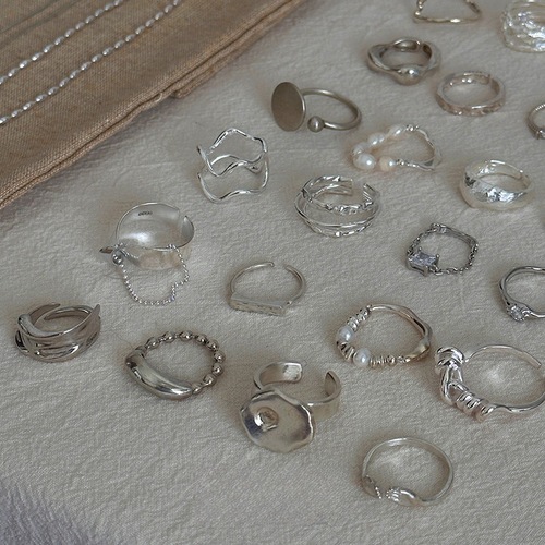 Xiaohongshu New Korean Plain Circle 925 Silver Ring for Women, Ins Style, Unique and Refined, Non-Fading Open Finger Ring
