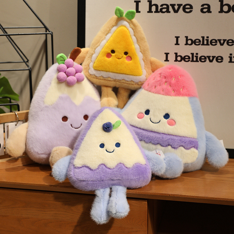 国境を越えた新しいアイスクリームぬいぐるみ、かわいいコーンケーキ人形、子供の誕生日プレゼント人形、卸売|undefined