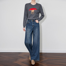 2513511-南油高货休闲宽松加绒加厚牛仔裤复古时髦猫须磨白女装新