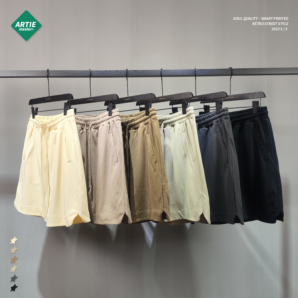 ARTIE marca de moda para hombres 305G pantalones cortos de algodón de manga corta traje casual FGO color básico traje deportivo