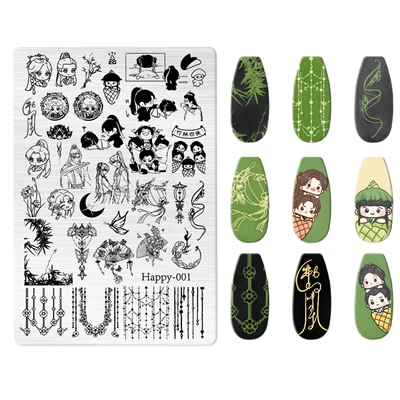 Cartoon Line Frosted Stamping Plate | Dırnaq bəzəkləri