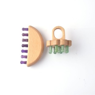Amazon cross-border wholesale jade comb lotus massage head jade comb natural stone crystal comb scraping factory
