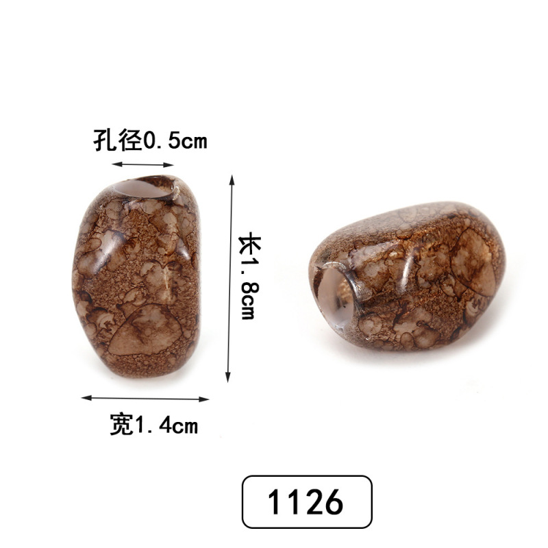 新款不规则切面多边形水墨双色半丸树脂配件diy手作头饰厂家批发|undefined