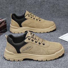 男鞋2024春季新款工地幹活防滑耐磨潮流百搭鞋子男休閒運動勞保鞋