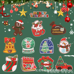 つのクールなオリジナルの刺繍の服の付属品の刺繍はクリスマスシリーズの漫画のパッチのバッジの布を貼って雪だるまの布を貼って貼ります。