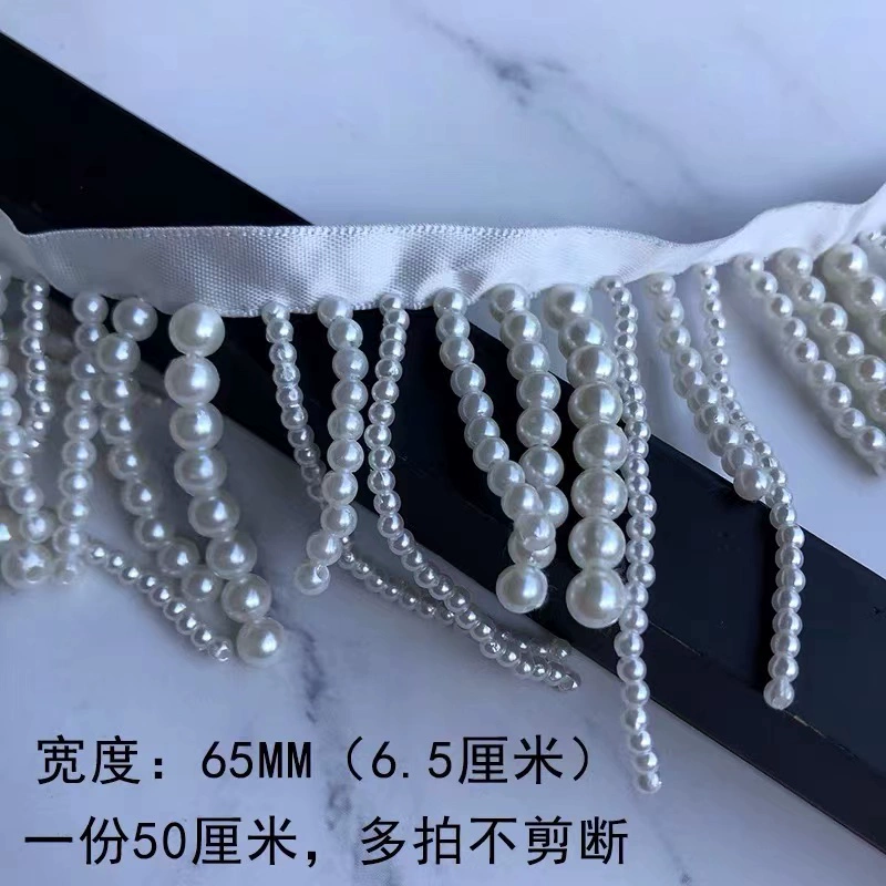 Beads with tassels handmade from pearl, cloth
