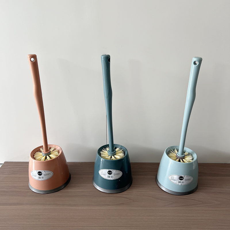 Wholesale toilet brush set bathroom cleaning brush plastic toilet brush with base cleaning ball toilet brush set